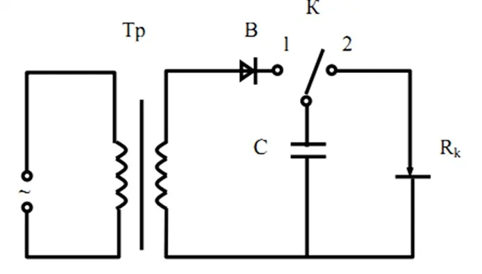 Diagrama de circuito de soldagem a ponto de capacitor