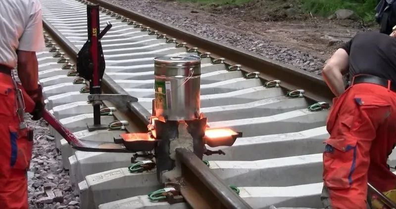 Pressure thermite welding photo